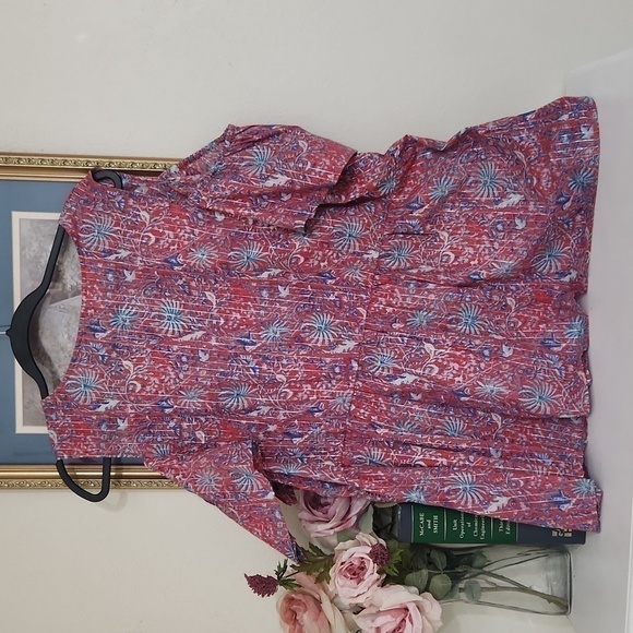 Lucky brand Cold Shoulder Blouse Size 2X Bohemian Cottagecore Feminine Career - Picture 11 of 11